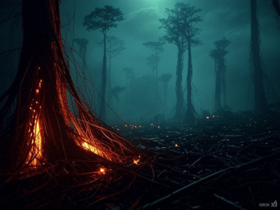 Living Jungle with burning vines